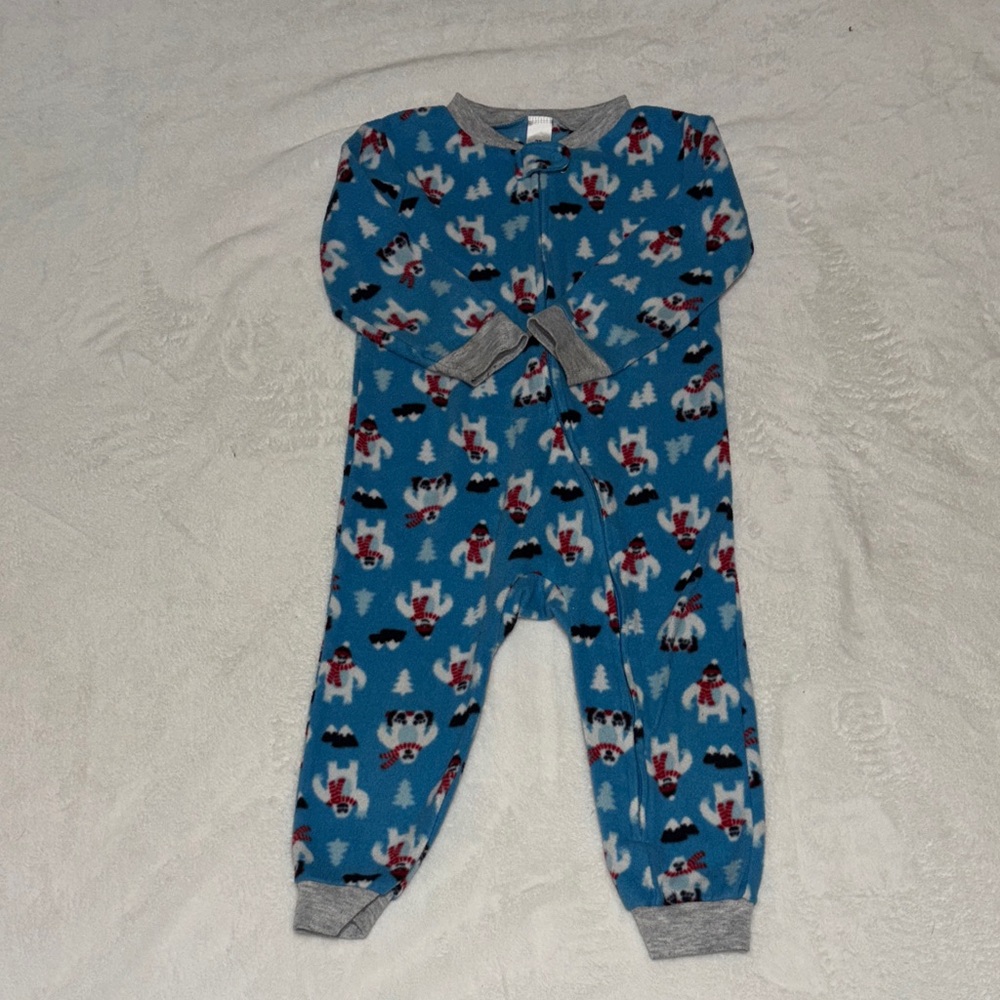 George Blue and Gray Footie Pajamas